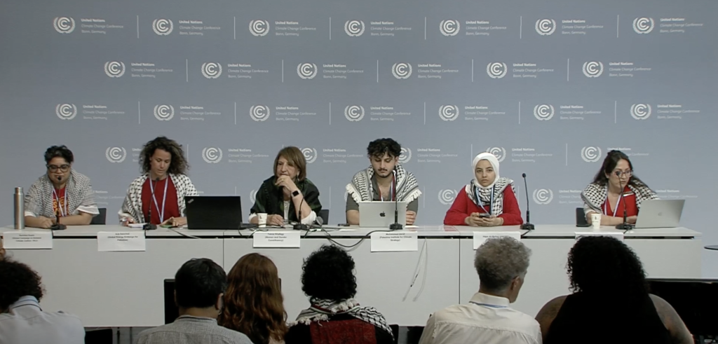 Activists call for climate justice and an end to Gaza violence at climate talks